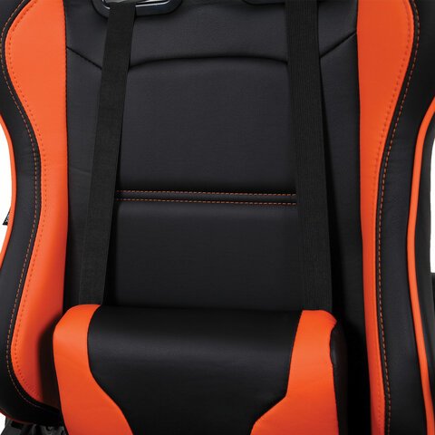 Кресло компьютерное BRABIX «GT Racer GM-100», две подушки, экокожа, черное/оранжевое, 531925
