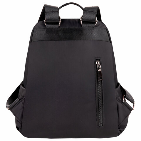 Рюкзак BRAUBERG PODIUM женский, нейлон, черный, 32×26х15 см