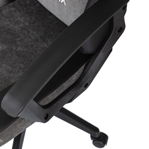 Кресло компьютерное BRABIX ''Forcer GM-127''2 подушкиэкокожа/велюрчерное/серое533216