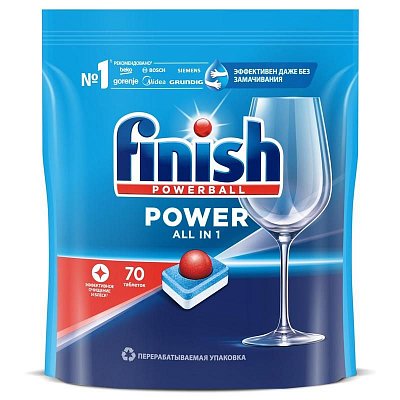 Таблетки для посудомоечных машин Finish Power (70 штук в упаковке)