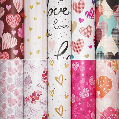 Бумага упаковочная «Love Story»70×100 см10 дизайнов ассортиЗОЛОТАЯ СКАЗКА591916