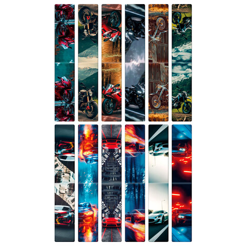 Закладки для книг МАГНИТНЫЕ, «BOYS», набор 12 штук, 60×20 мм, FUNSTER