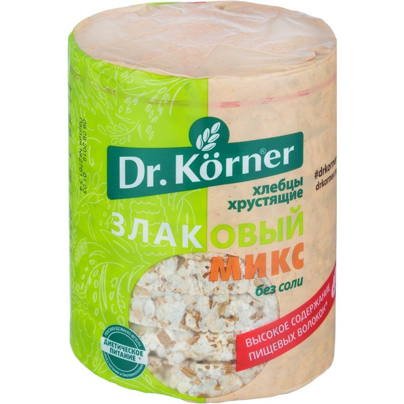 превью Хлебцы Dr. Korner Злаковый микс без соли пшеничные 90 г