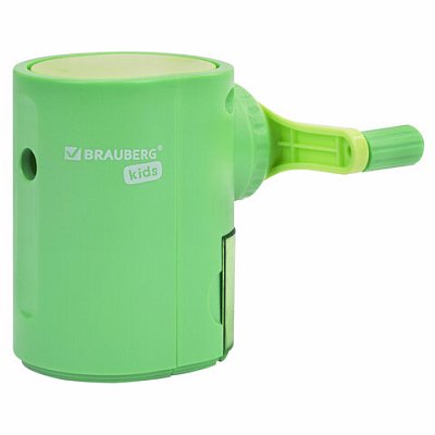 Точилка механическая BRAUBERG KIDS, для простых и цветных карандашей, корпус мятный, крепление к столу