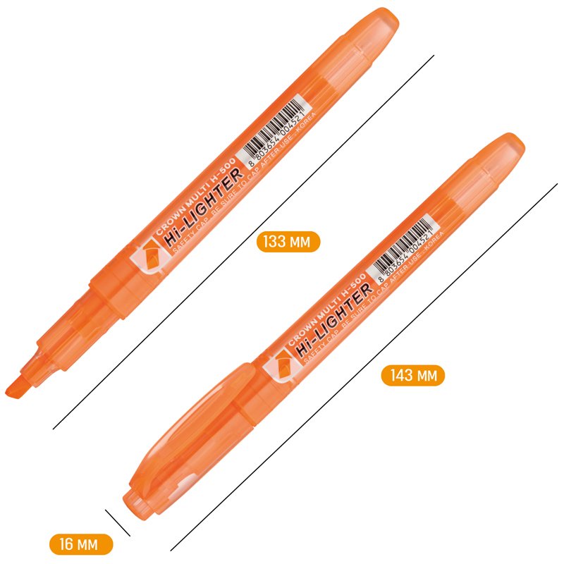 Текстовыделитель Crown «Multi Hi-Lighter» оранжевый, 1-4мм