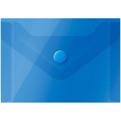 Папка-конверт на кнопке OfficeSpace, А7 (74×105мм), 150мкм, полупрозрачная, синяя