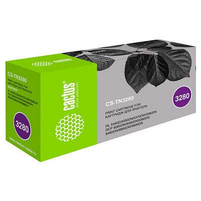 Картридж лазерный CACTUS (CS-TN3280) для BROTHER HL-5340D/5350DN5370W, ресурс 8000 стр. 