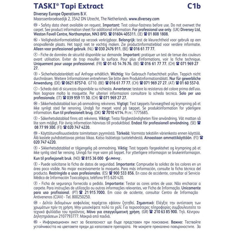 Средство для глубокой экстракторной чистки ковров и обивки Diversey Taski Tapi Extract 5 л (концентрат)
