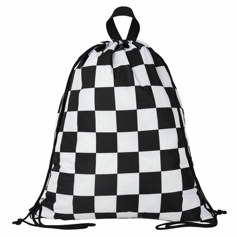 превью Мешок для обуви BRAUBERG большой удобный с ручкой, 51×41 см, «Black and white»
