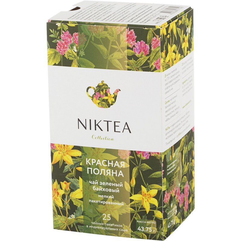 Чай NIKTEA Красная Поляна зелен. 25 пакx1.75гр/уп