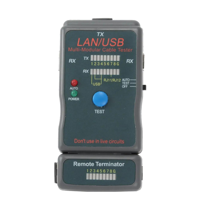 Тестер Cablexpert NCT-2, 100/1000 Base-TX, для UTP, STP, RJ-11, LAN