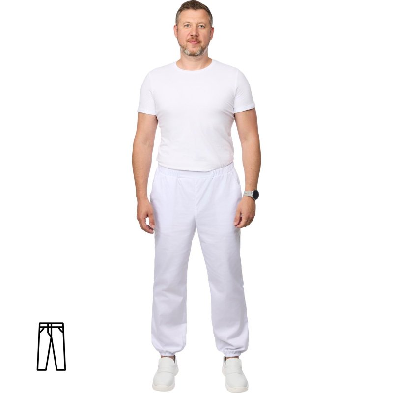 Брюки для пищевого производства ун. у17-БР ХАССП белые (48-50)170-176