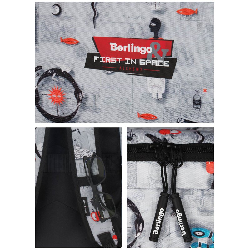 Рюкзак Berlingo Casual «First in Space» 39.5×27×13см, 1 отделение, 3 кармана, уплотненная спинка