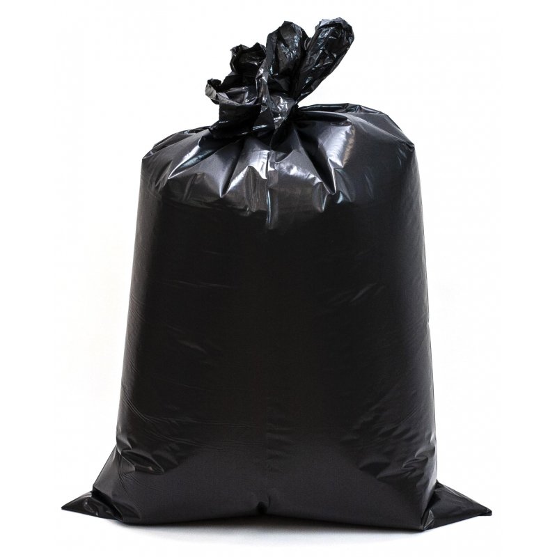 Мешки для мусора 120л Mirpack «Стройка» ПВД, 70×110см, 70 мкм, 10шт., черные, в рулоне, для строител