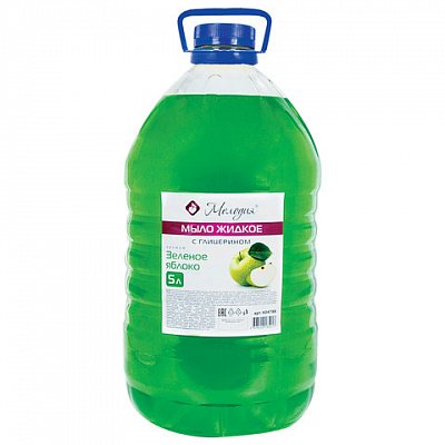 Мыло жидкое 5 л, МЕЛОДИЯ «Зеленое яблоко», с глицерином, ПЭТ