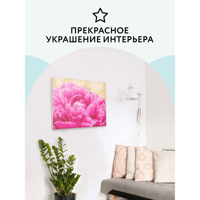 Картина по номерам на картоне ТРИ СОВЫ «Пион», 30×40, с акриловыми красками и кистями