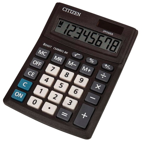 Калькулятор настольный CITIZEN BUSINESS LINE CMB801BK, МАЛЫЙ (136×100 мм), 8 разрядов, двойное питание