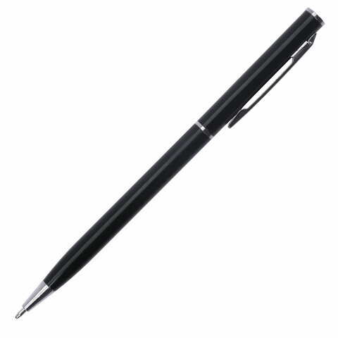 Ручка бизнес-класса шариковая BRAUBERG «Delicate Black», корпус черный, узел 1 мм, линия письма 0.7 мм, синяя