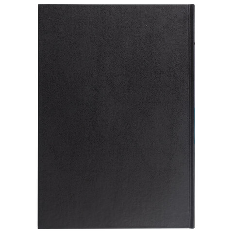 Книга учета 144 л., А4 (200×290 мм), клетка, твердая, бумвинил, блок офсет, наклейка, BRAUBERG,130225