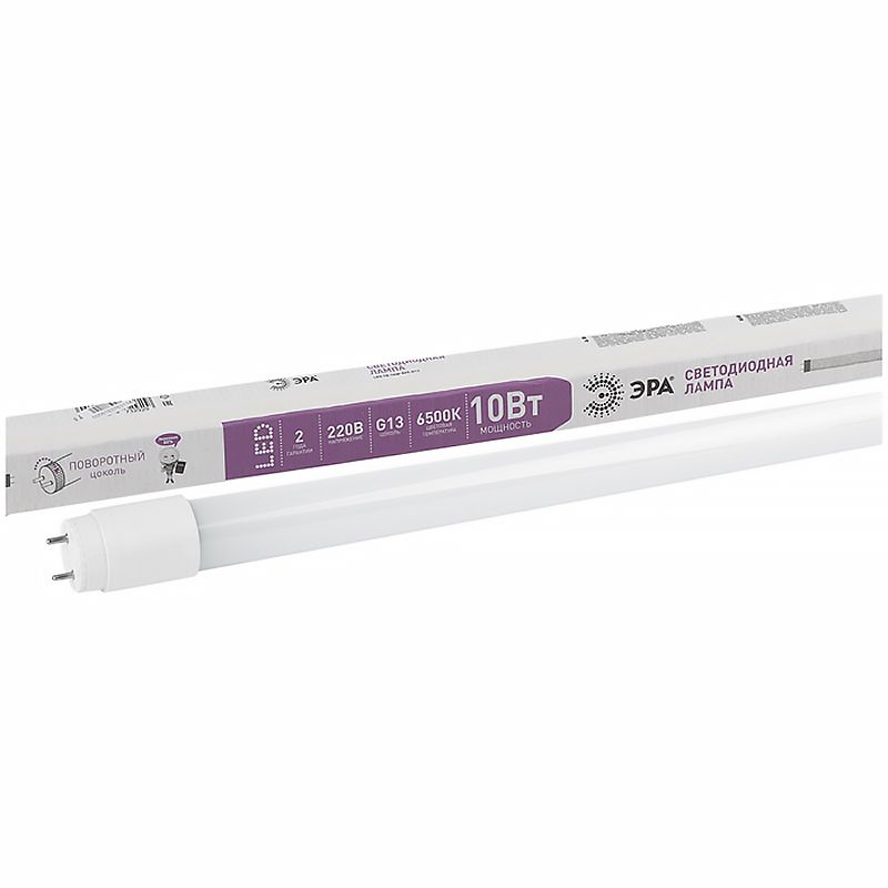 превью Лампа светодиодная Эра LED T8-10W-865-G13-600mm, G13, 10Вт, 6500К (короткая)
