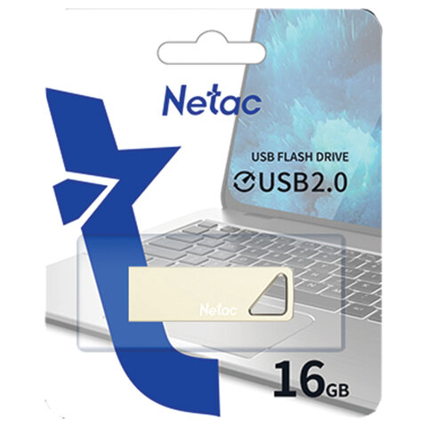 Флеш-диск 16GB NETAC U326, USB 2.0, металлический корпус, серебристый-20PN
