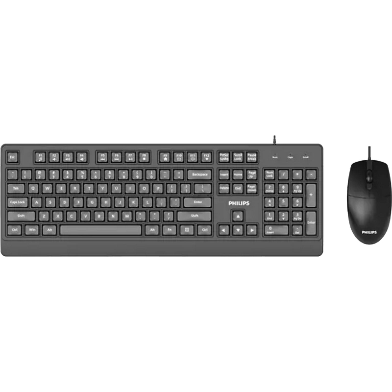 превью Набор клавиатура+мышь Philips (SPT6247B/60)проводн. USB 104кл 1600dpi чер