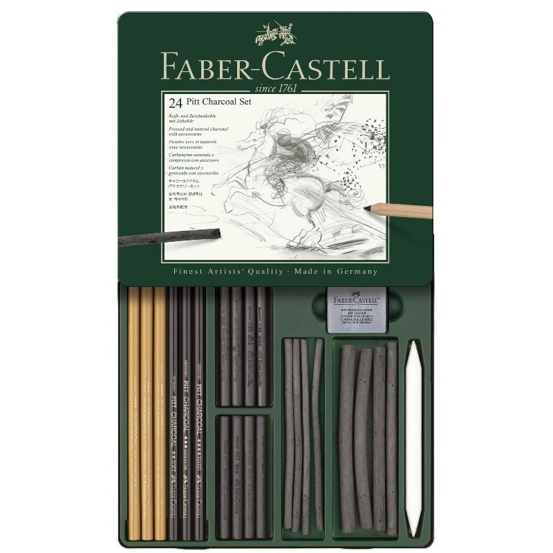Набор угля и угольных карандашей Faber-Castel Pitt Charcoal 24 предмета