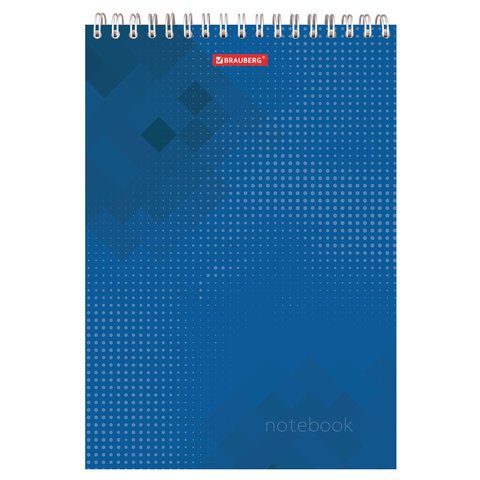 Блокнот, А4, 80 листов, гребень, жесткая подложка, клетка, BRAUBERG «Бизнес», 200×285 мм