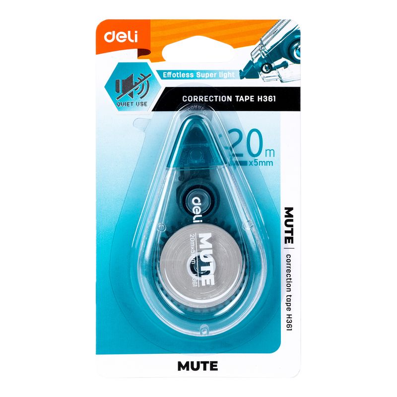 Корректирующая лента Deli Mute EH361 5 мм x 20 м беззвучная