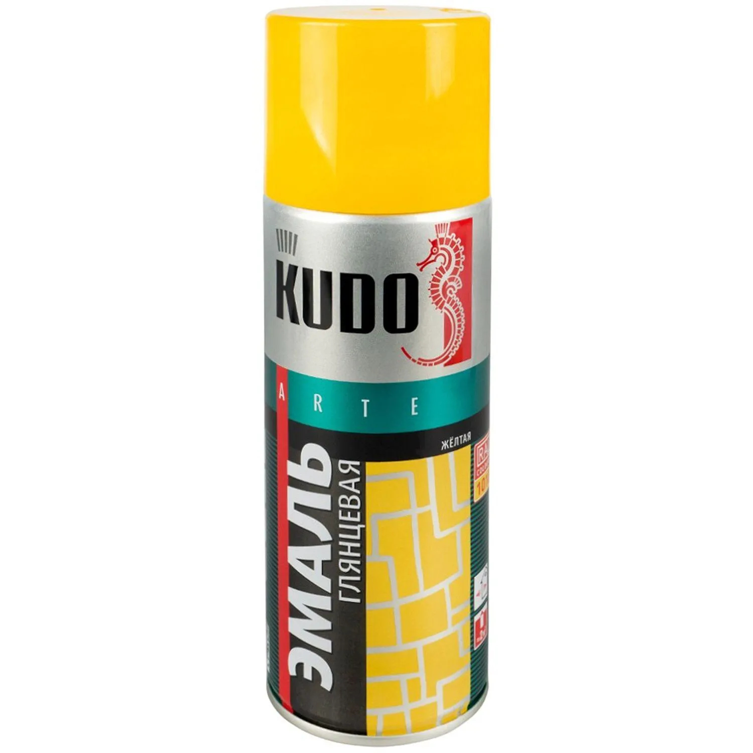превью Краска аэрозоль желтая 520 м л (1/12)( kudo ku-1013)
