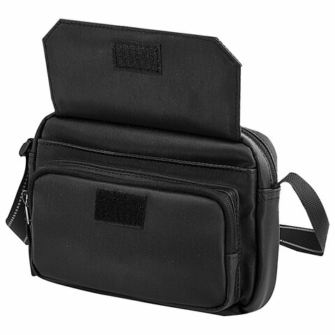 Сумка на плечо HEIKKI WALLET (ХЕЙКИ) два отделения, органайзер, черная, 15×20х5 см