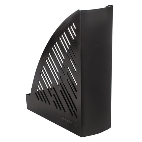Лоток вертикальный для бумаг BRAUBERG «Standard+», 250×90×300 мм, черный, 237224
