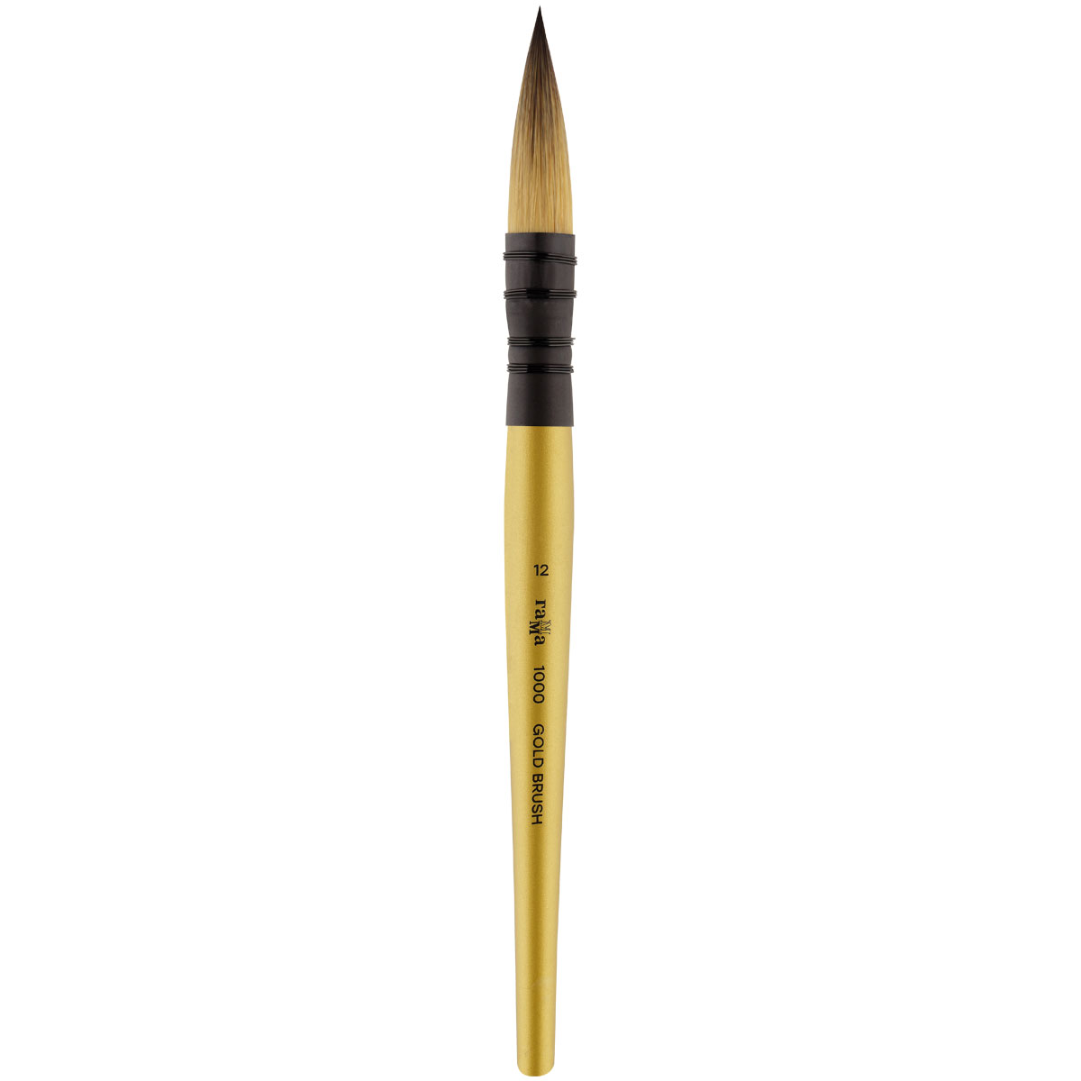 Кисть художественная синтетика Гамма «GOLD BRUSH», круглая №12, французское крепление, короткая ручка