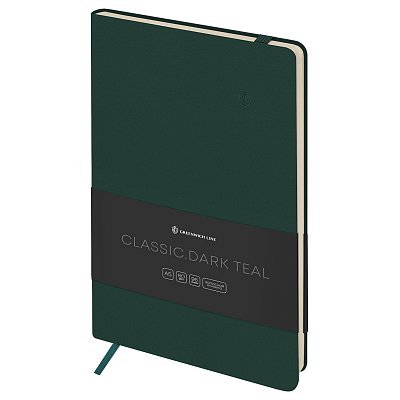 Записная книжка А5 96л. ЛАЙТ, кожзам, Greenwich Line «Classic. Dark teal», с резинкой, блок без линовки