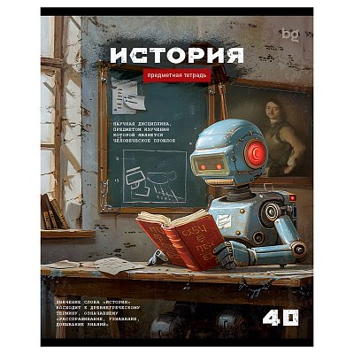 Тетрадь предметная 40л. BG «Робот» - История, эконом