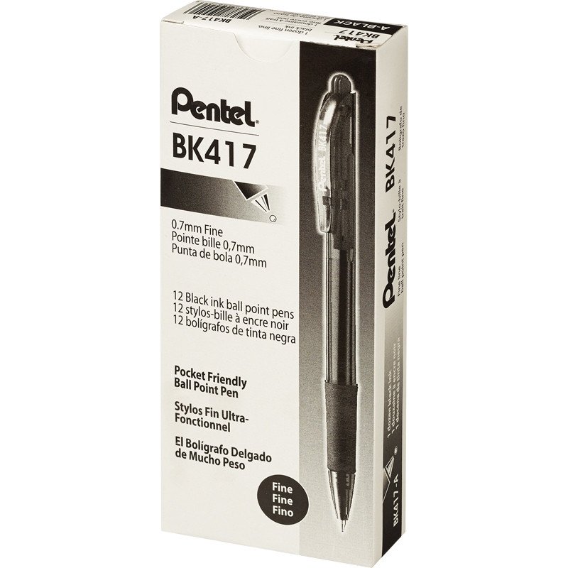 Ручка шариковая PENTEL BK417-А автомат рез.манж.черный ст. 0,3мм