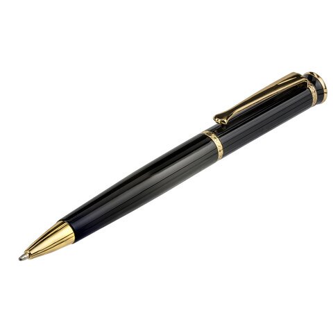 Ручка бизнес-класса шариковая BRAUBERG «Perfect Black», корпус черный, узел 1 мм, линия письма 0.7 мм, синяя