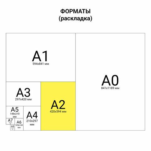 Папка для черчения БОЛЬШАЯ А2, 420×594 мм, 24 л., 200 г/м2, без рамки, ватман ГОЗНАК КБФ, BRAUBERG