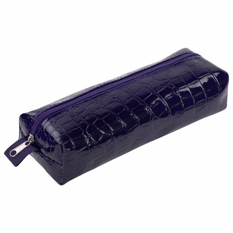 Пенал-косметичка BRAUBERG, «крокодиловая кожа», 20×6х4 см, «Ultra purple»
