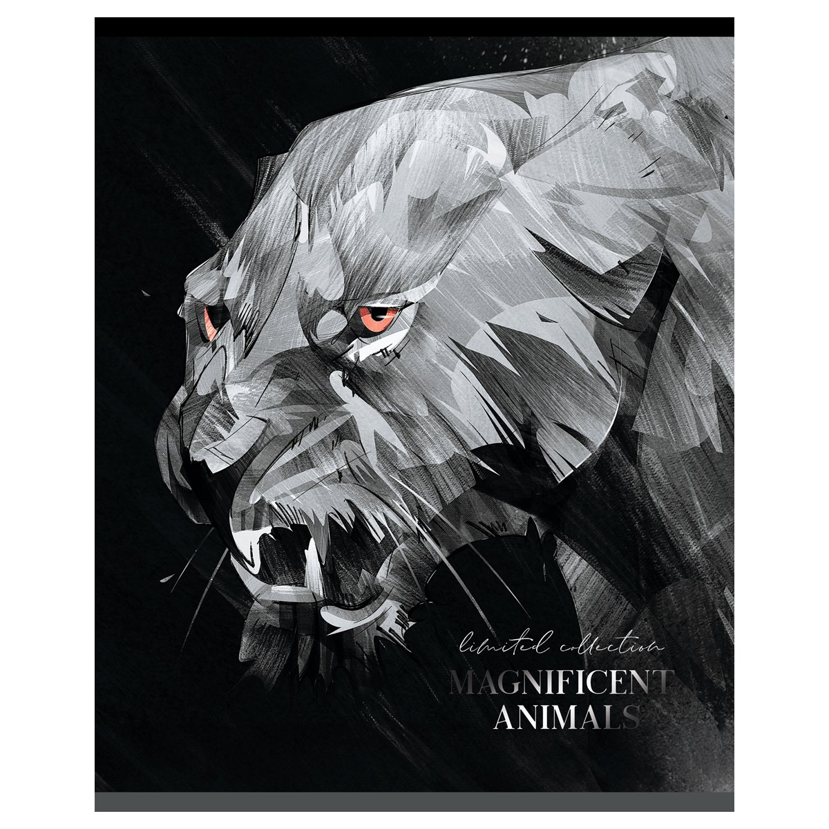 Тетрадь 80л., А5, клетка Greenwich Line «Magnificent animals», матовая ламинация, тиснение фольгой 70г/м2