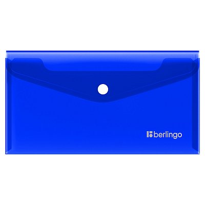 Папка-конверт на кнопке Berlingo «No Secret», С6, 200мкм, синяя