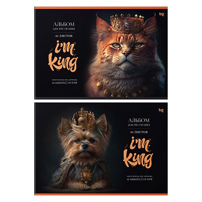 Альбом для рисования 40л., А4, на скрепке BG «The King»