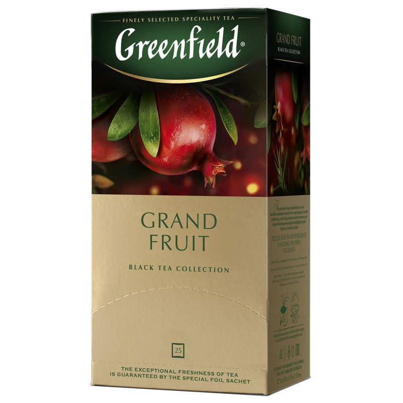 Чай Greenfield Grand Fruit черный с гранатом 25 пакетиков