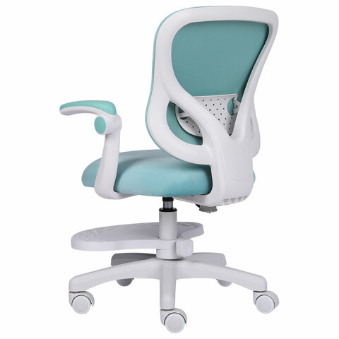 Кресло детское с подставкой для ног BRABIX «Sky MG-206», велюр, голубое