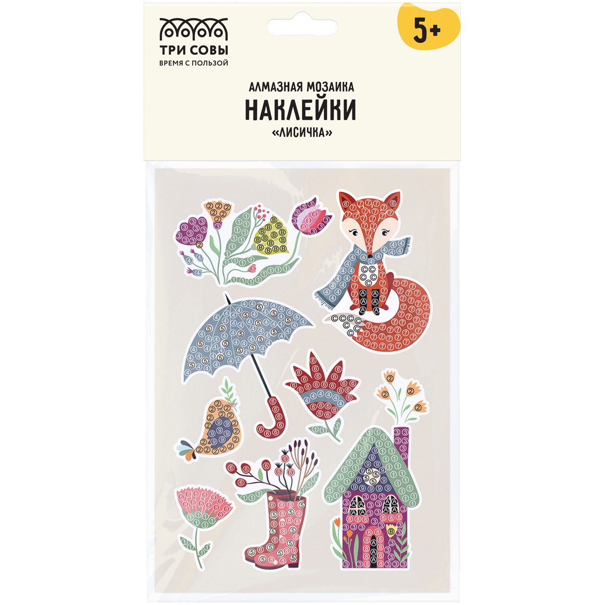 превью Алмазная мозаика, наклейки ТРИ СОВЫ «Лисичка», пакет с европодвесом
