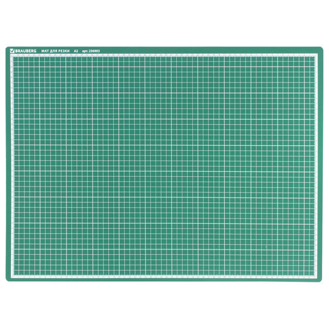 Мат для резки BRAUBERG, А2, 600×450 мм, двусторонний, 3-слойный, толщина 3 мм, сантиметровая шкала