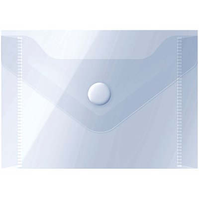 Папка-конверт на кнопке СТАММ А7 (74×105мм), 150мкм, пластик, прозрачная, бесцветная