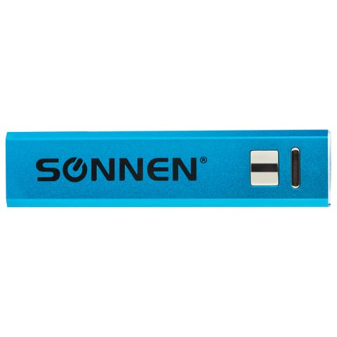 Аккумулятор внешний SONNEN POWERBANK V61С, 2600 mAh, литий-ионный, синий, алюминиевый