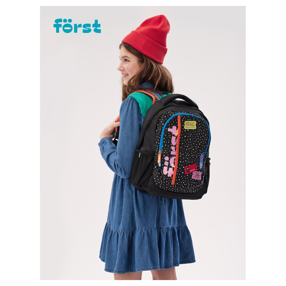 Рюкзак Först F-Trend «Dots style» 40×29×18 см, 2 отделения, 3 кармана, эргономичная спинка