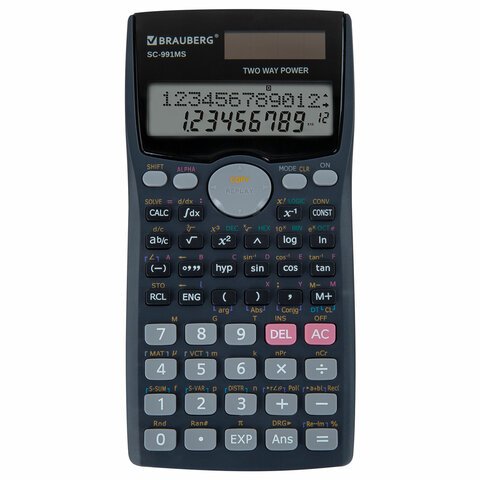 Калькулятор инженерный BRAUBERG SC-991MS (157×82 мм)401 функция10+2 разрядовдвойное питание271724